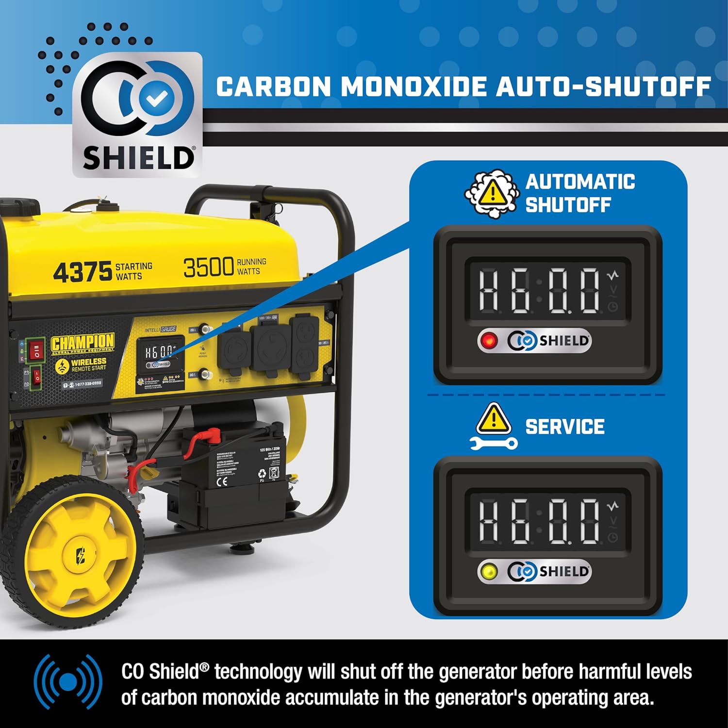Champion Power Equipment 4375-Watt Wireless Remote Start RV Ready Portable Generator with Free 3-Year Warranty Gronata
