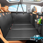 MYJAQI Back Seat Extender for Dogs, Waterproof Dog Car Seat Cover for Back Seat with Hard Bottom, 2026 Upgraded Material, Anti Scratch, Safer, Easy to Use and Clean, Holds 400lbs Gronata