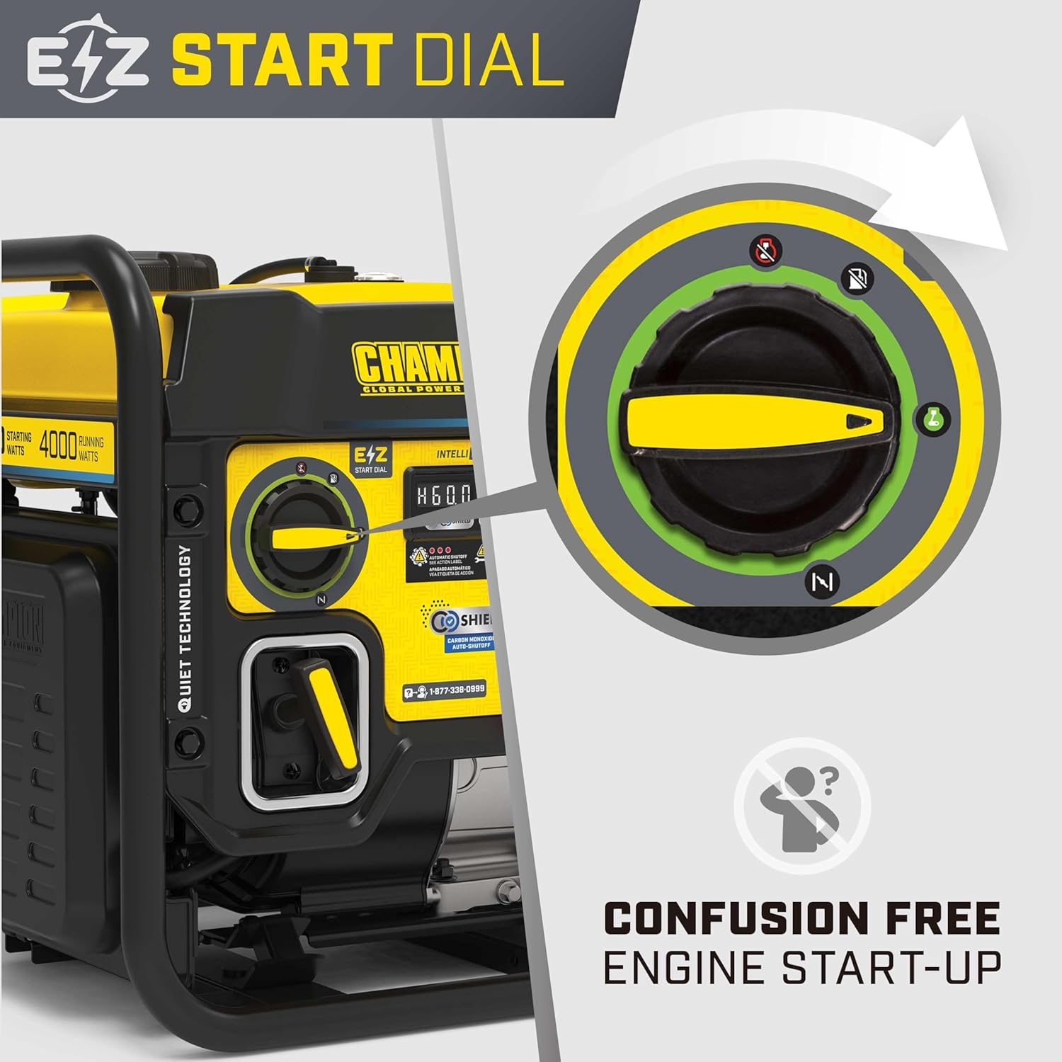 Champion Power Equipment 5500-Watt RV Ready Portable Open Frame Inverter Generator with Quiet Technology and Free 3-Year Warranty, CARB Compliant Gronata