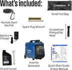 Westinghouse 4000 Peak Watt Super Quiet Portable Inverter Generator, Remote Electric Start with Auto Choke, RV Ready 30A Outlet, Gas Powered, CO Sensor, Parallel Capable Gronata