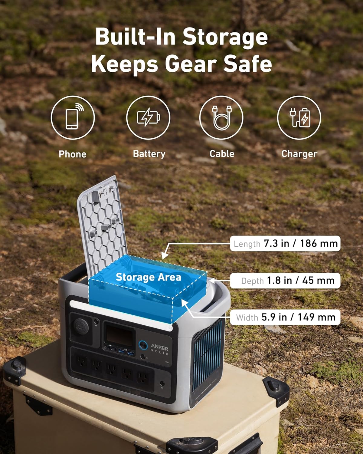 Anker SOLIX C800 Portable Power Station with 200W Solar Panels, 1200W (Peak 1600W) Solar Generator, Full Charge in 58 Min, 768Wh LiFePO4 Battery for Outdoor Camping, RVs, Road Trip, and Power Outages Gronata