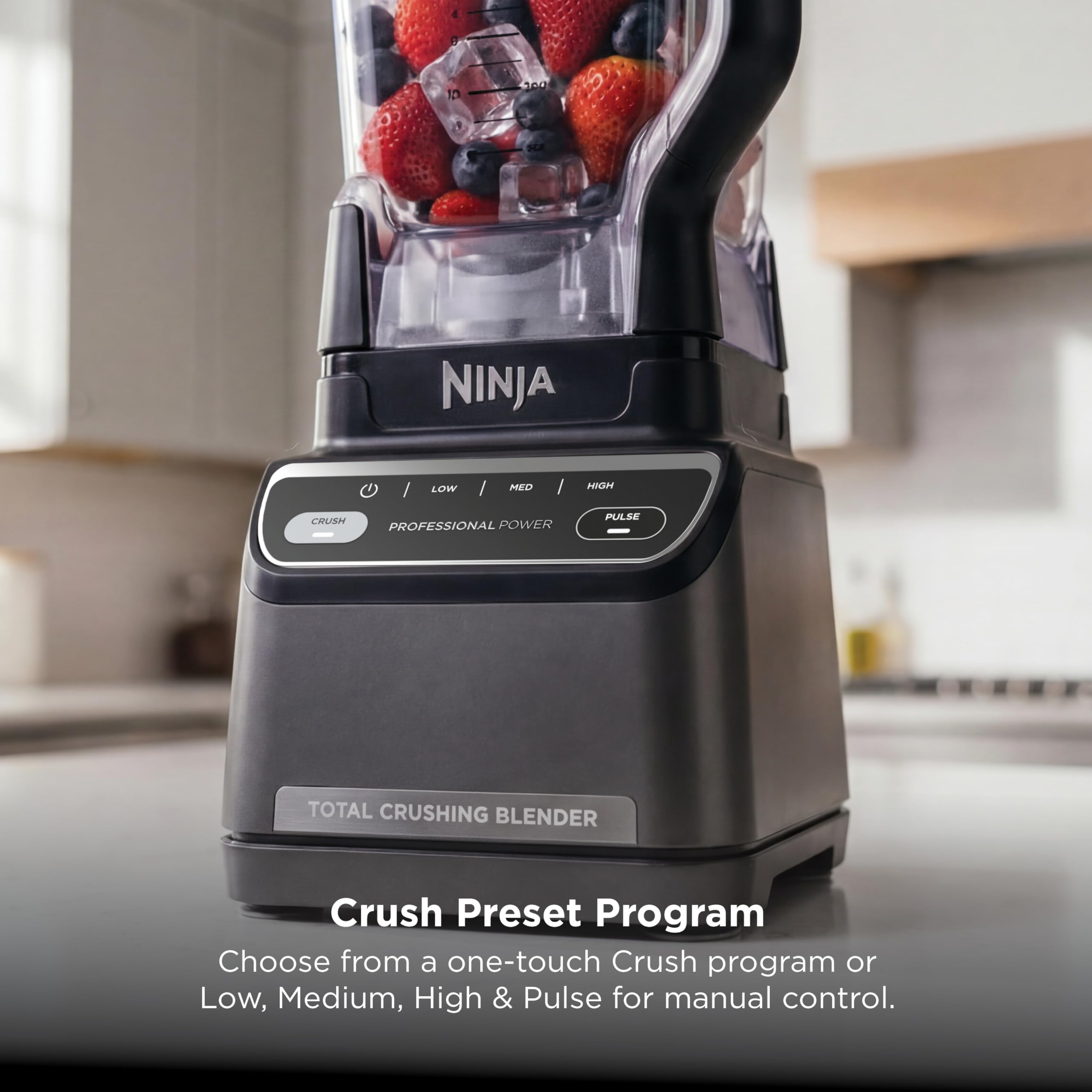 Ninja Professional Blender | Smoothie Blending, Drink Mixer, Grinder, Ice Crusher, Frozen Fruit Blending | 1000W Power, Total Crushing Technology, XL 72-oz. Pitcher | Black & Grey | BL610 Gronata