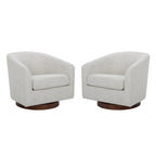 CHITA Swivel Accent Chair, Fully Assembled Fabric Barrel Armchair with FSC Certified Upholstered for Living Room, Bedroom and Office, Cream Gronata