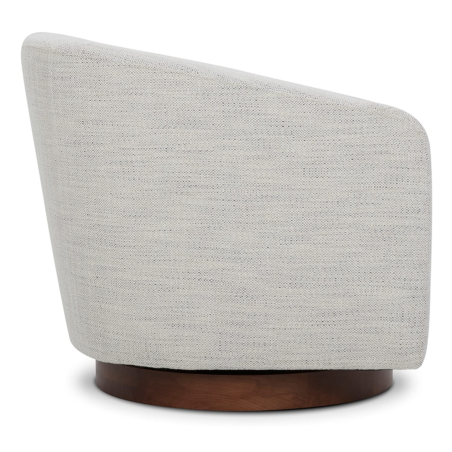 CHITA Swivel Accent Chair, Fully Assembled Fabric Barrel Armchair with FSC Certified Upholstered for Living Room, Bedroom and Office, Cream Gronata