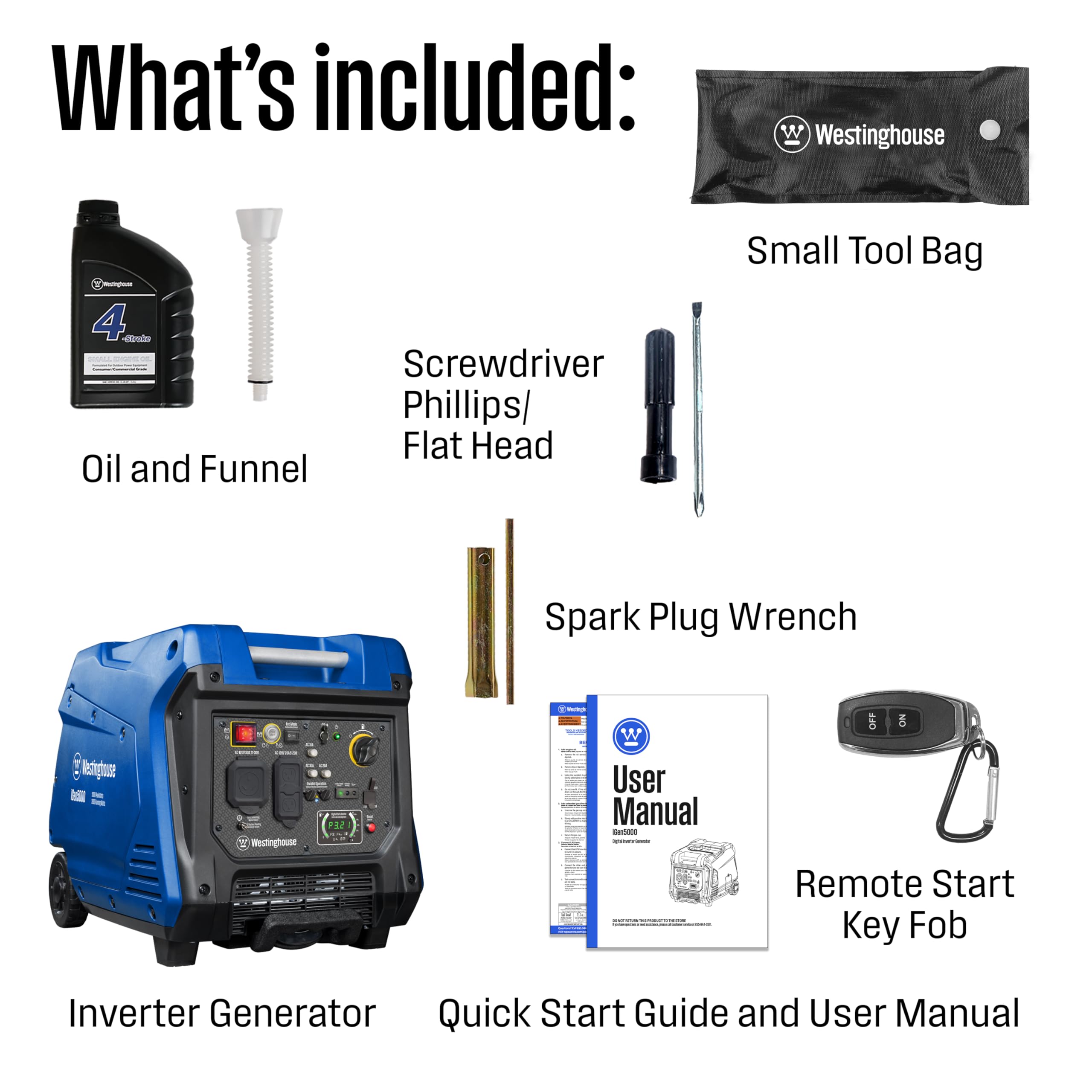 Westinghouse iGen4500DFc Super Quiet Dual Fuel Portable Inverter Generator, 4500 Peak Watts & 3700 Rated Watts, Remote Electric Start, Gas & Propane Powered, RV Ready, CO Sensor, Parallel Capable Gronata