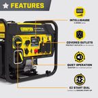 Champion Power Equipment 5500-Watt Dual Fuel RV Ready Portable Open Frame Inverter Generator with Quiet Technology and Free 3-Year Warranty, CARB Compliant Gronata
