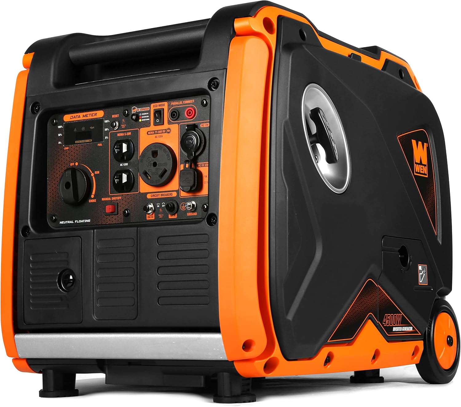 WEN 56450iX Dual Super Quiet 4500-Watt RV-Ready Portable Inverter Generator with Fuel Shut-Off and CO Watchdog Black Gronata