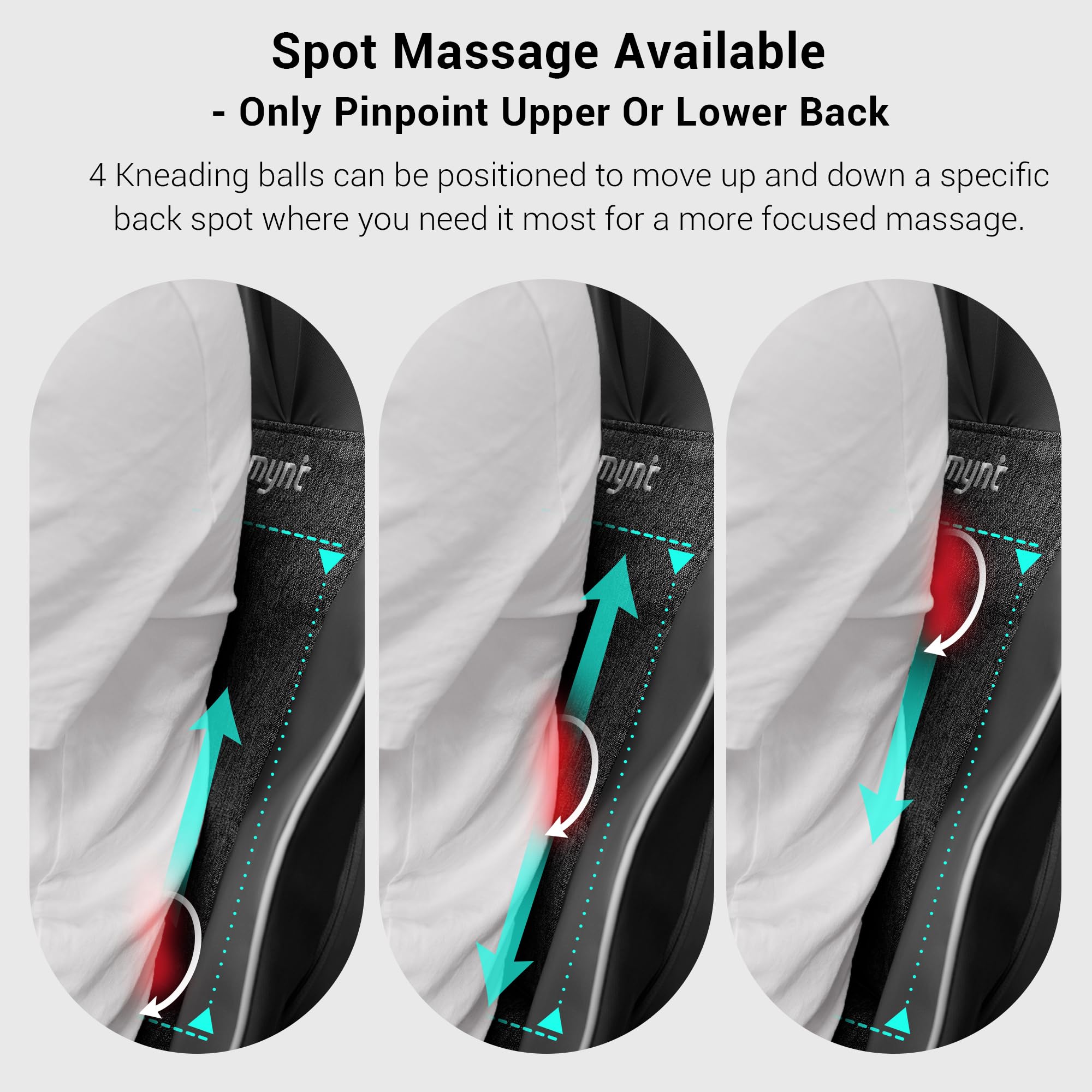 Mynt FSA Eligible HSA Approved Shiatsu Neck and Back Massager for Chair with 10 Deep Kneading Nodes, 2D & 3D Back Massage with Heat, Portable Spot Massage Chair Pad (Black) Gronata