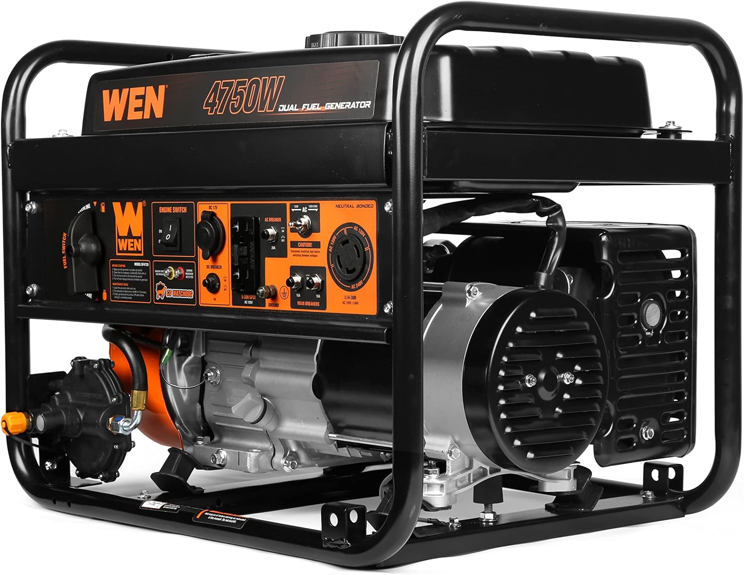 WEN DF472X 4750-Watt 120-Volt/240-Volt Dual Fuel Portable Generator with CO Shutdown Sensor Gronata