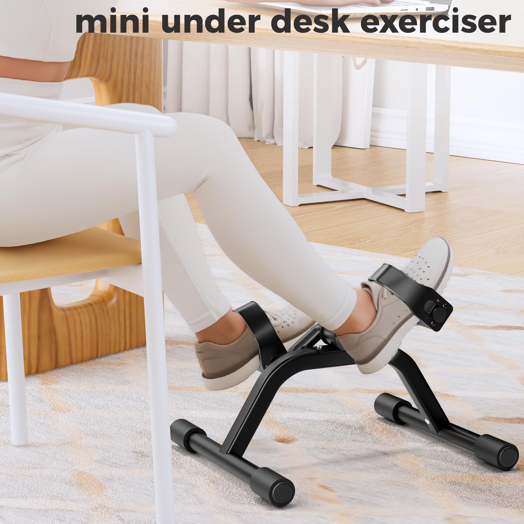 RYGEO Pedal Exerciser Mini Exercise Bike for Leg and Arm Recovery Exercise Lightweight and Portable Floor Bike(Silver) Gronata