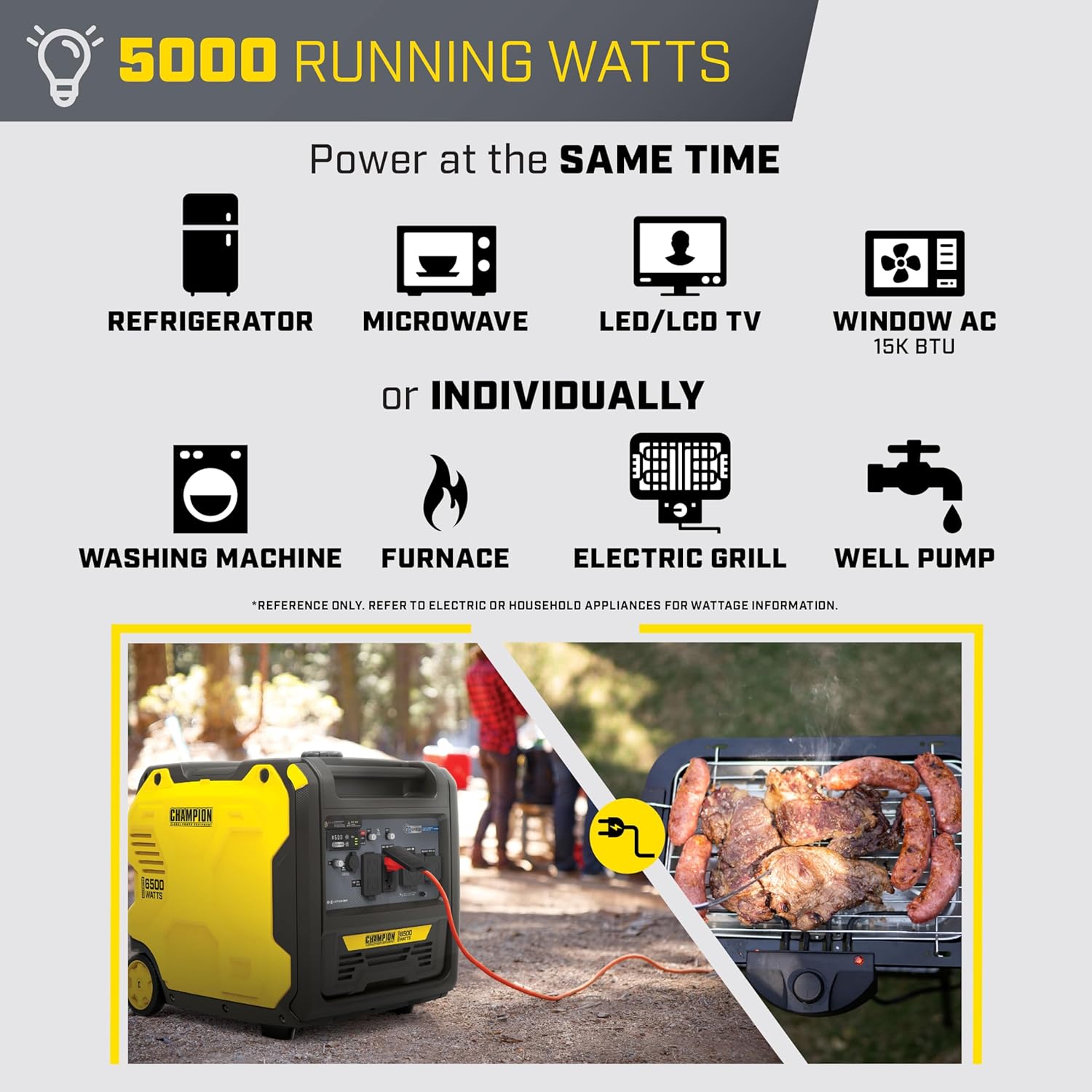 Champion Power Equipment 6500-Watt RV Ready Portable Inverter Generator with Quiet Technology and CO Shield Gronata