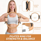 NANATI Pilates Kit 19PCS,Pilates Essentials Kit for Women,Pilates Equipment with 14.5" Pilates Ring and Ball,8 Resistance Bands,Ankle Weights,Sliders & Grip Socks Accessories for Starter Home Workouts Gronata
