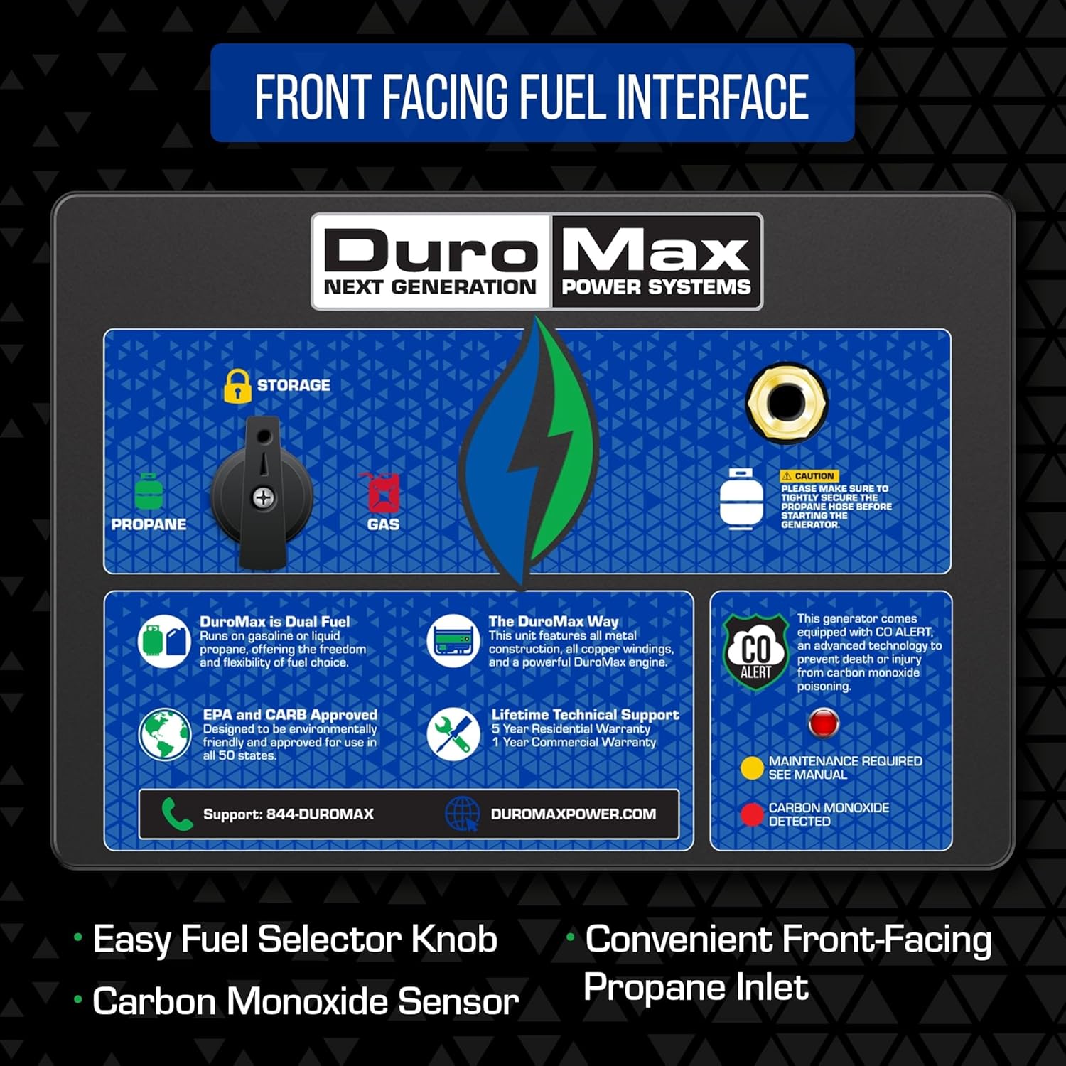 DuroMax XP12000HX 12,000-Watt Dual Fuel Portable Generator - Gas & Propane, Electric Start, Whole Home Power Backup, Transfer Switch Ready, RV & Emergency Ready Gronata