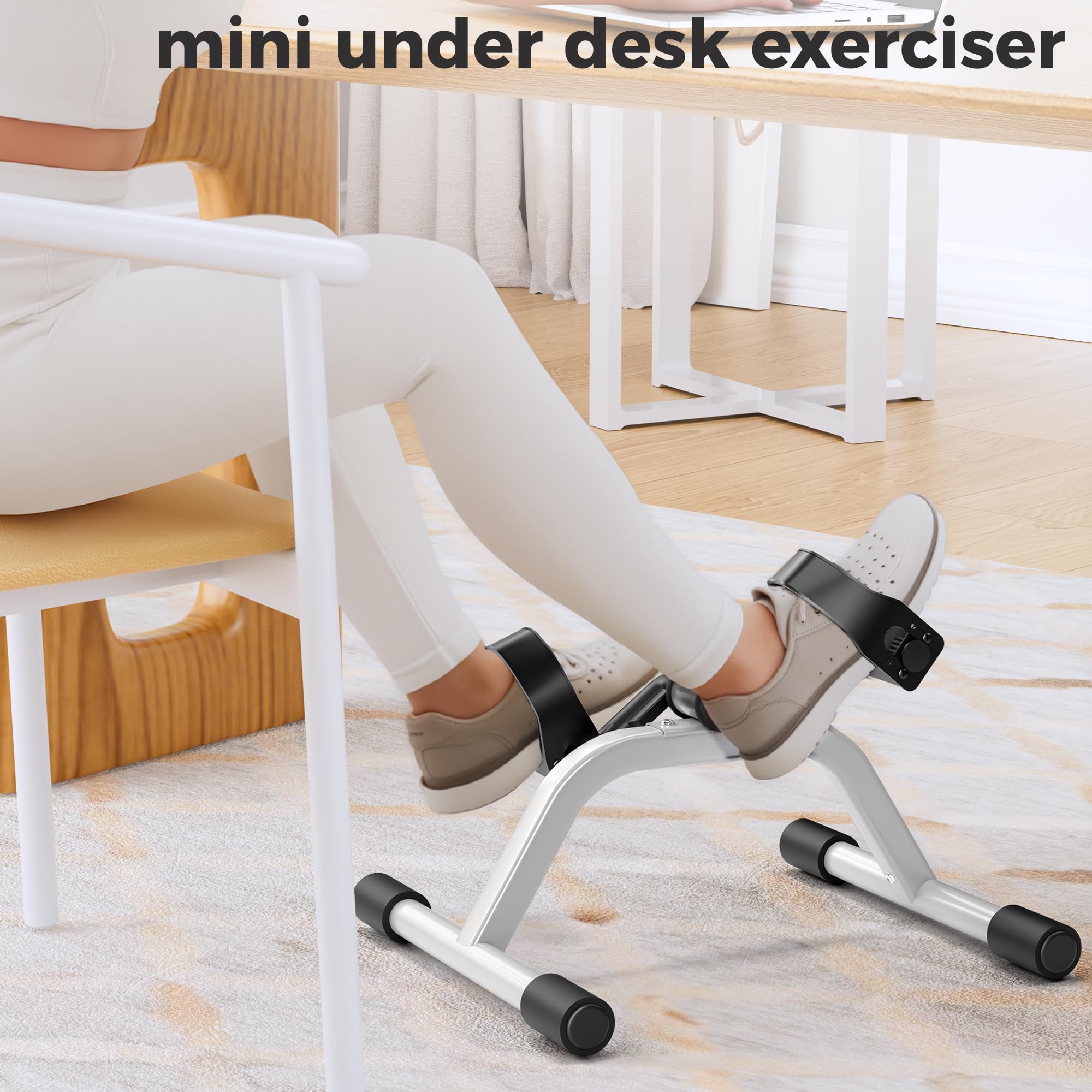 RYGEO Pedal Exerciser Mini Exercise Bike for Leg and Arm Recovery Exercise Lightweight and Portable Floor Bike(Silver) Gronata