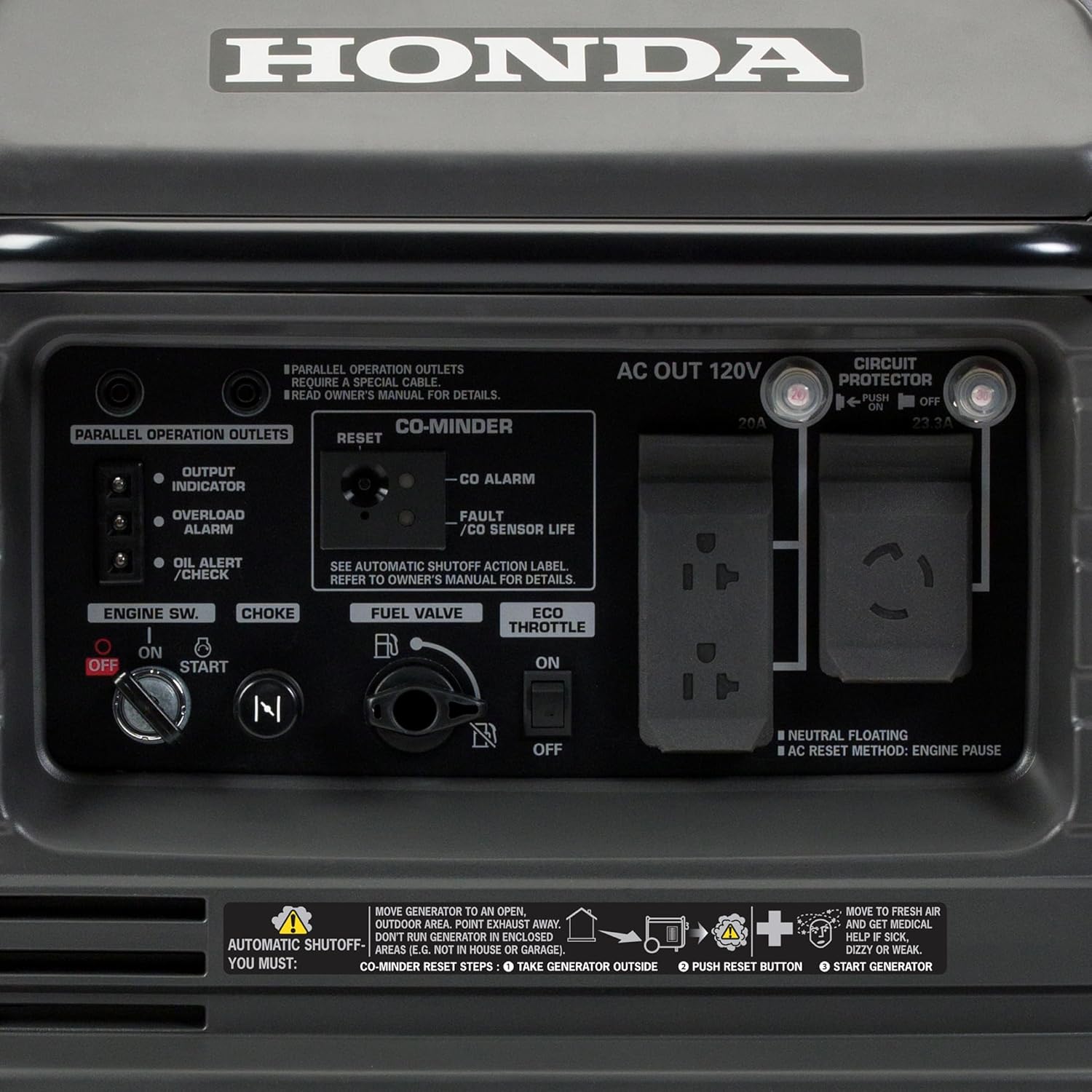 Honda EU3000iS 3000 Watt Inverter Generator, Super Quiet 120V Gas Powered Portable Generator for Camping, RV or Home Backup Power Supply, Up to 19.6 Hour Run Time (EU3000IS1AN) Gronata