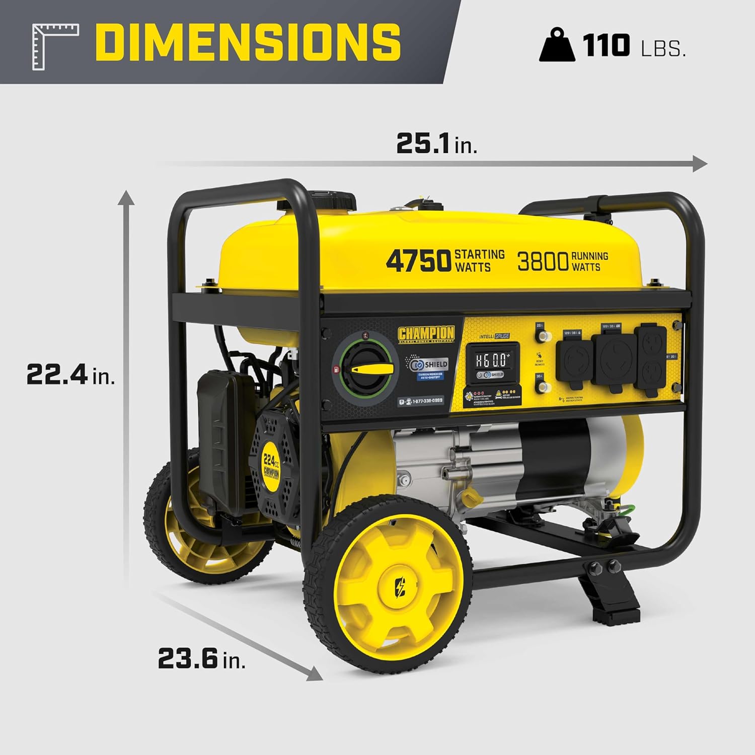 Champion Power Equipment 4750-Watt RV Ready Portable Generator with CO Shield, CARB Compliant Gronata