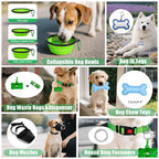 YXFDOYT No Pull Dog Harness Adjustable Collar & Leash Set - Dog Halter Harnesses Collapsible Bowls & Poop Bag Dispenser Muzzle ID Tags Toys Fits Small Medium Large Dogs (Pink-L) Gronata