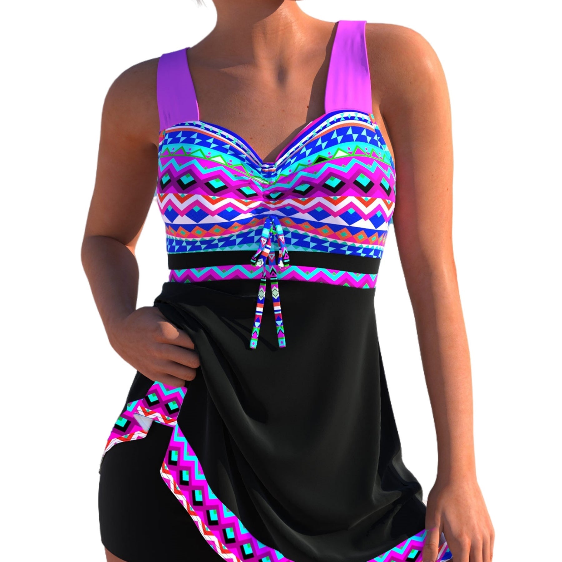 Plus Size Quick-drying Women's Split Skirt Bikini Swimsuit Gronata