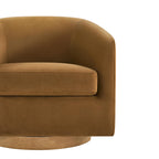 CHITA Swivel Accent Chair, Fully Assembled Fabric Barrel Armchair with FSC Certified Upholstered for Living Room, Bedroom and Office, Cream Gronata