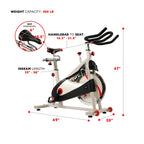 Sunny Health & Fitness Indoor Cycling Exercise Bike with SPD pedals - SF-B1509, White, 47 L x 20 W x 47 5 H Gronata