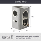 Bedsure Cat Beds for Indoor Cats - Large Cat Cave for Pet Cat House with Fluffy Ball Hanging and Scratch Pad, Foldable Cat Hideaway, 16.5x16.5x13 inches, Grey Gronata