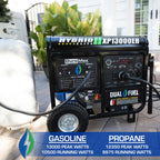 DuroMax XP13000EH 13,000-Watt Dual Fuel Portable Generator - Gas & Propane, Electric Start, Whole Home Backup Power, Transfer Switch Ready, RV & Emergency Ready Gronata