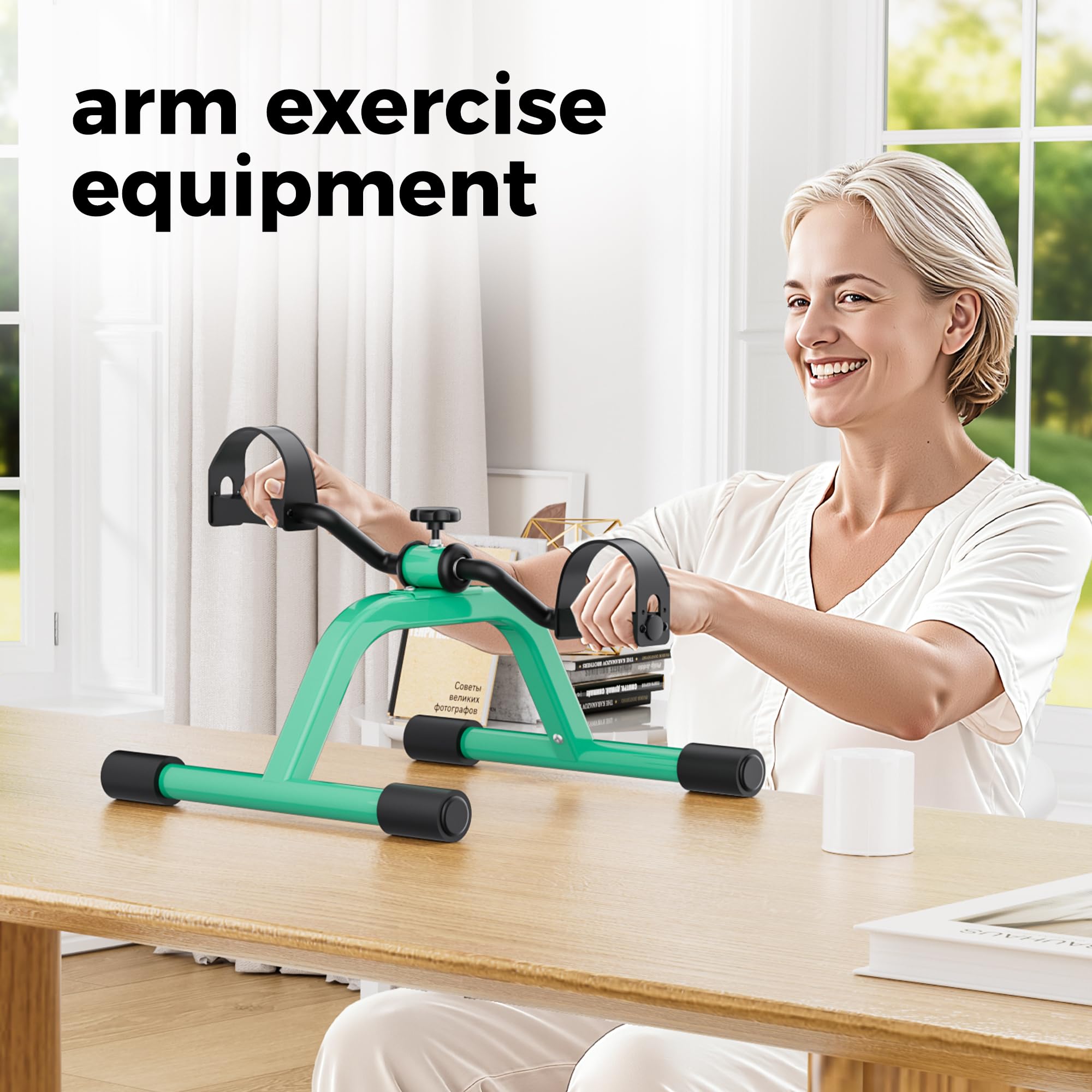 RYGEO Pedal Exerciser Mini Exercise Bike for Leg and Arm Recovery Exercise Lightweight and Portable Floor Bike(Silver) Gronata