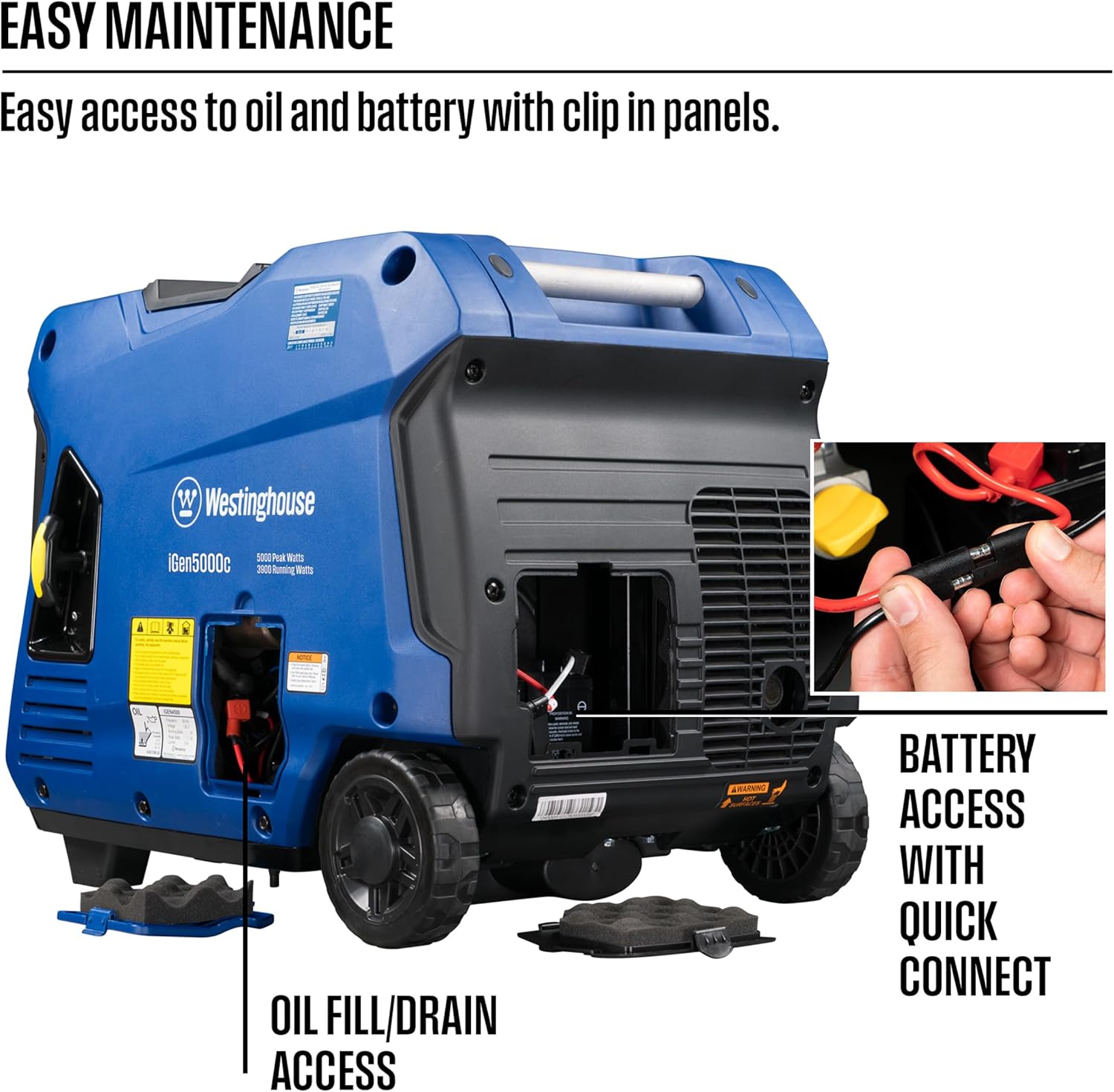 Westinghouse 5000 Peak Watt Super Quiet Portable Inverter Generator, Remote Electric Start with Auto Choke, RV Ready 30A Outlet, Gas Powered, CO Sensor, Parallel Capable Gronata