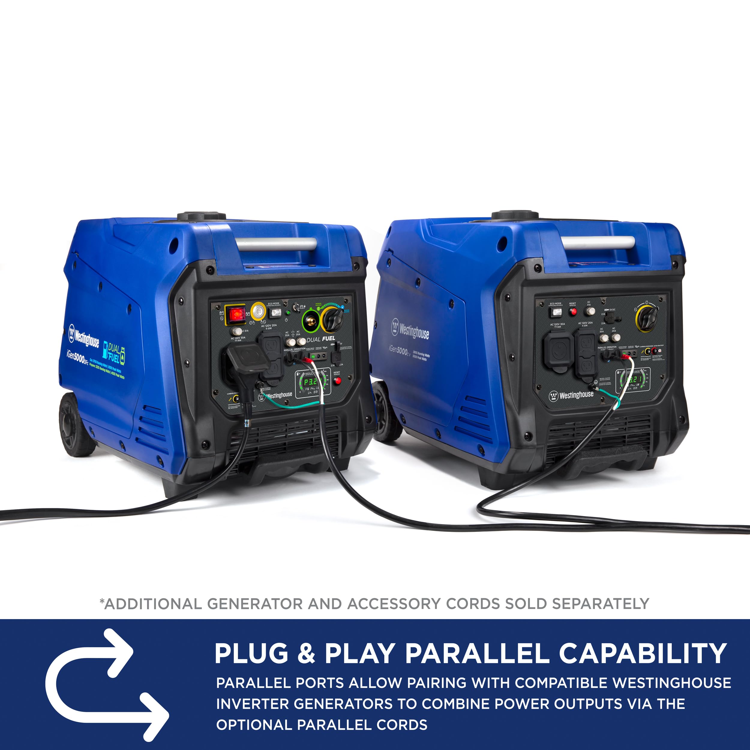 Westinghouse iGen4500DF Super Quiet Dual Fuel Portable Inverter Generator, 4500 Peak Watts & 3700 Rated Watts, Remote Electric Start, Gas & Propane Powered, RV Ready 30A Outlet, Parallel Capable Gronata