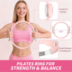 NANATI Pilates Kit 19PCS,Pilates Essentials Kit for Women,Pilates Equipment with 14.5" Pilates Ring and Ball,8 Resistance Bands,Ankle Weights,Sliders & Grip Socks Accessories for Starter Home Workouts Gronata