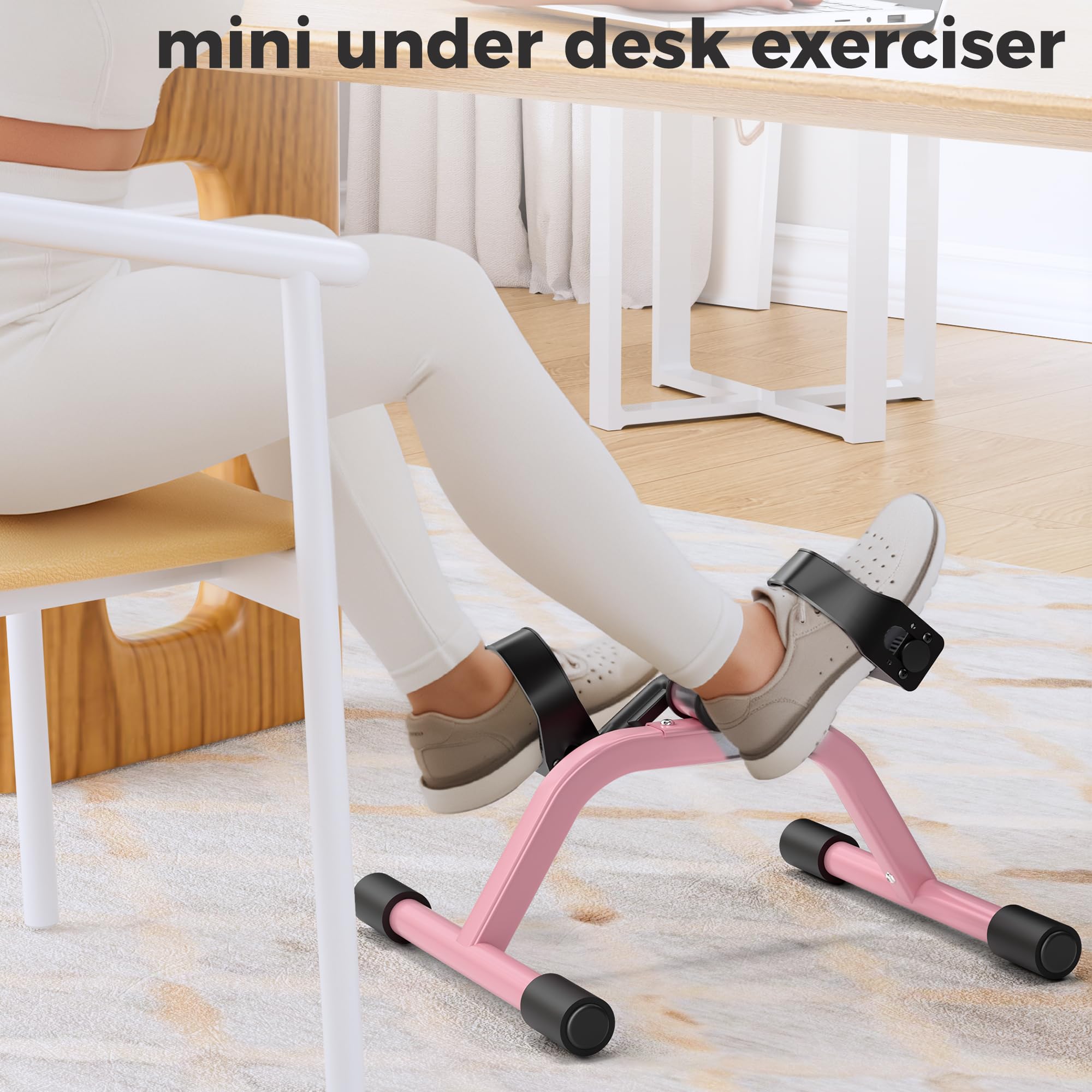 RYGEO Pedal Exerciser Mini Exercise Bike for Leg and Arm Recovery Exercise Lightweight and Portable Floor Bike(Silver) Gronata