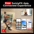 Sunny Health & Fitness Foldable Magnetic Stationary Exercise X-Bike Pro, 300 LB Capacity, Low-Impact, 14-Level Resistance, Ergonomic Support, SunnyFit App Enhanced Connectivity - SF-B223012 Gronata
