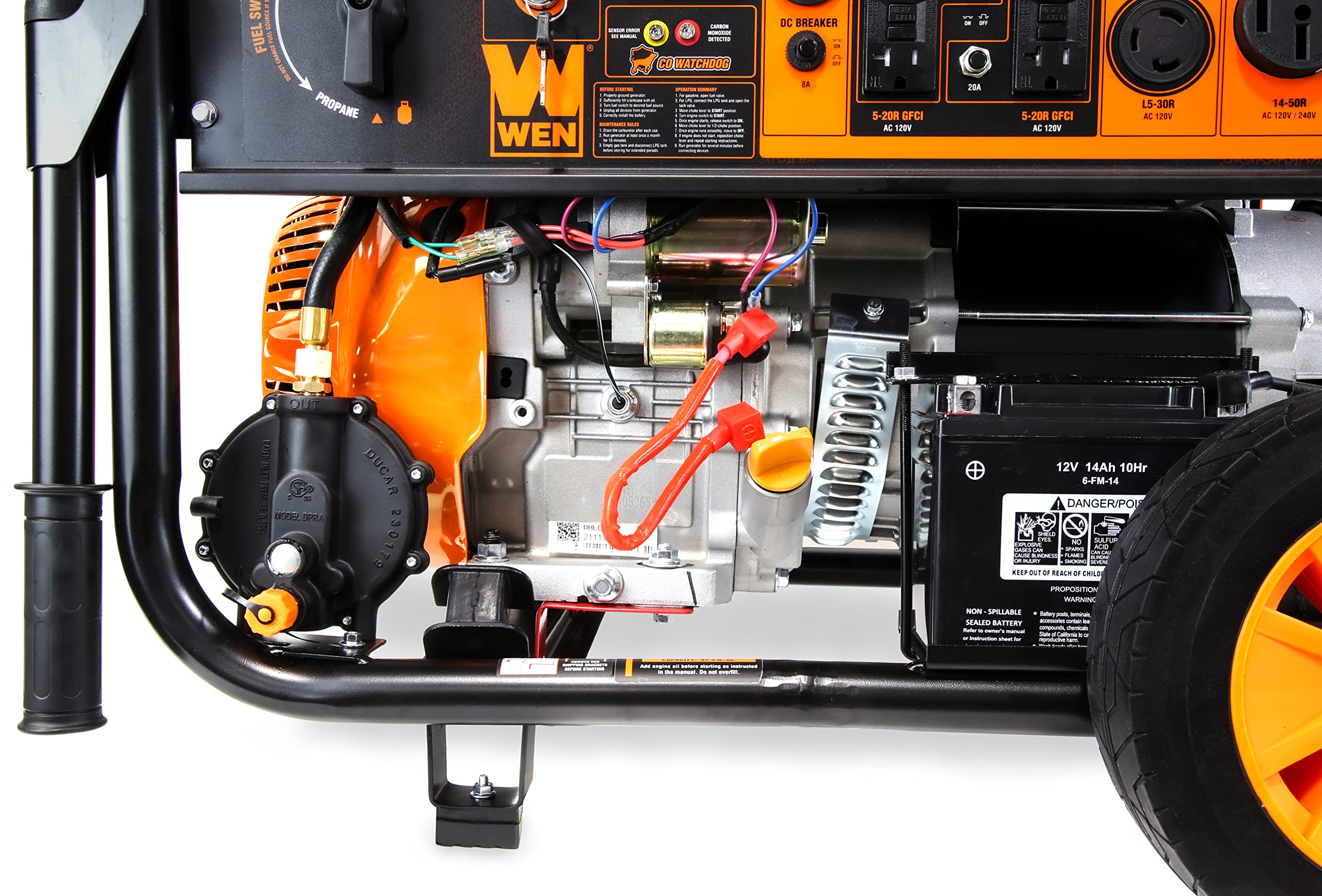 WEN 11,000-Watt 120V/240V Dual Fuel Portable Generator with Wheel Kit and Electric Start (DF1100T) Gronata