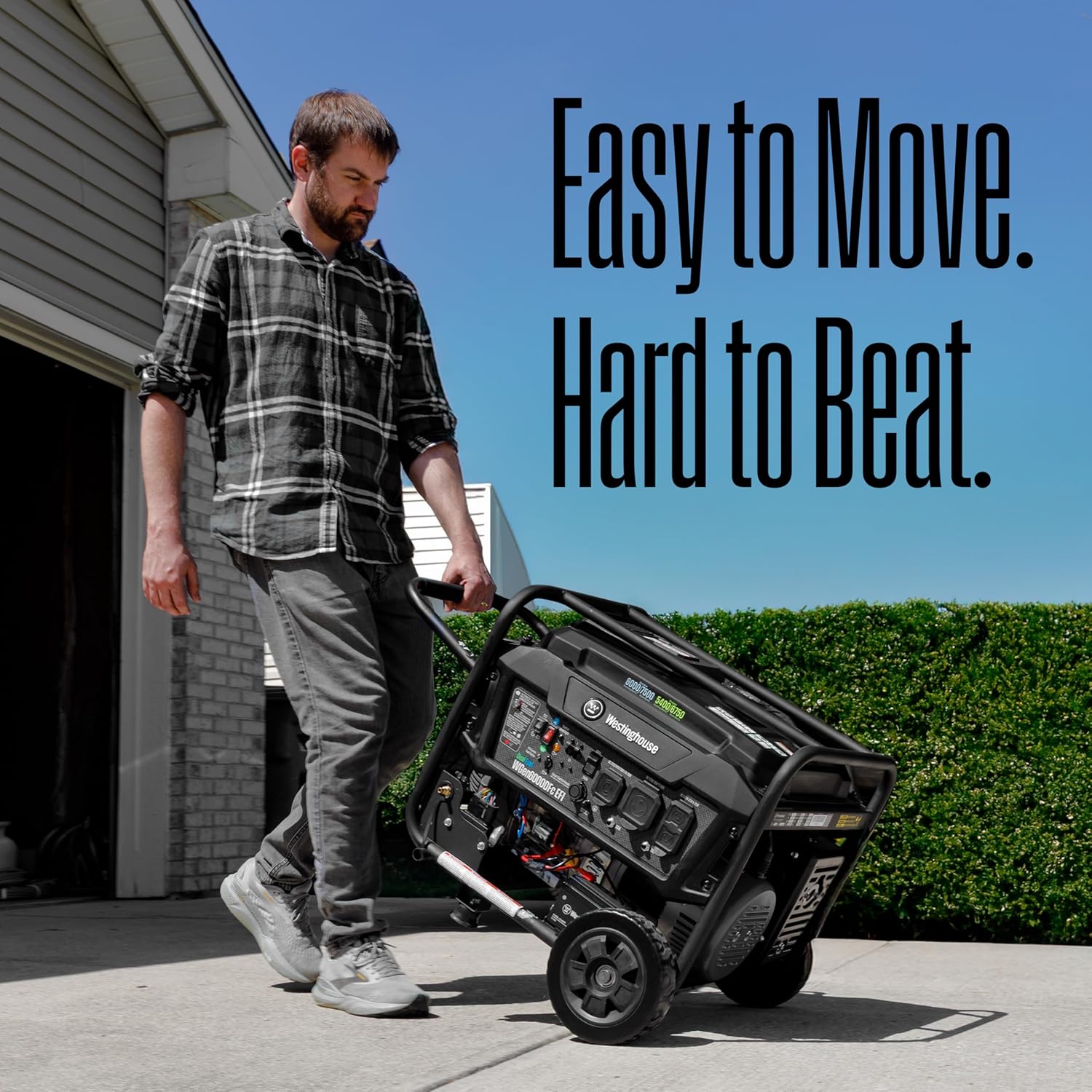 Westinghouse 7500 Peak Watt EFI Dual Fuel Home Backup Portable Generator, Remote Electric Start, Transfer Switch Ready, Gas and Propane Powered, CO Sensor, CARB Compliant Gronata