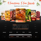 Cosori 9-in-1 TurboBlaze Air Fryer 6 Qt, PFAS-Free Ceramic Coating, 90°–450°F, Precise Heating for Even Results, Air Fry, Roast, Bake, Broil, Dry, Frozen, Proof, Reheat, Keep Warm, 120V, Dark Gray Gronata