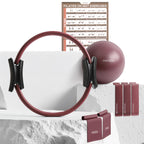PhysKcal Pilates Ring Set, Magic Ring with 1x Core Ball, 3X Resistant Loop and 2X Flex Band, Pilates on Mat Essential Kit (Nude) Gronata