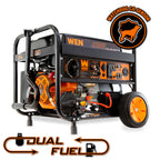 WEN 4,750-Watt 120V/240V Dual Fuel Portable Generator with Wheel Kit and Electric Start (DF475T) Gronata