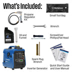 Westinghouse 1500 Peak Watt Super Quiet & Lightweight Portable Inverter Generator, Gas Powered, CO Sensor, Parallel Capable, Long Run Time,Blue Gronata