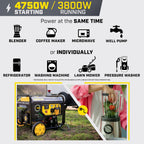 Champion Power Equipment 4750-Watt Electric Start Dual Fuel RV Ready Portable Generator with Free 3-Year Warranty, CARB Compliant Gronata
