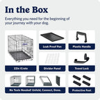 MidWest Homes for Pets 30-Inch iCrate for Medium Breeds, 21-40 lbs, Single Door Folding Dog Crate with Divider Panel, Leak-Proof Tray & Secure Latch, Portable, Durable & Easy to Assemble Gronata