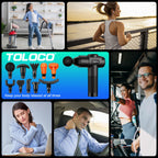 TOLOCO Massage Gun, Deep Tissue Back Massage for Athletes for Pain Relief, Percussion Massager with 10 Massages Heads & Silent Brushless Motor, Fathers Day Dad Gifts, Black Gronata