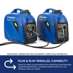 Westinghouse 1500 Peak Watt Super Quiet & Lightweight Portable Inverter Generator, Gas Powered, CO Sensor, Parallel Capable, Long Run Time,Blue Gronata