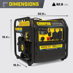 Champion Power Equipment 4,500-Watt Electric Start Dual Fuel RV Ready Portable Open Frame Inverter Generator with Quiet Technology and Free 3-Year Warranty Gronata