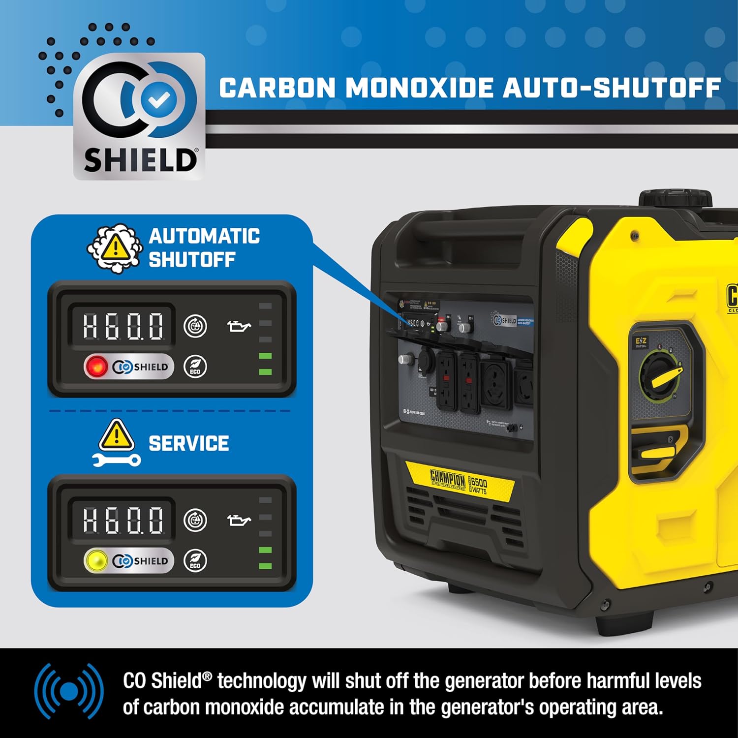 Champion Power Equipment 6500-Watt RV Ready Portable Inverter Generator with Quiet Technology and CO Shield Gronata