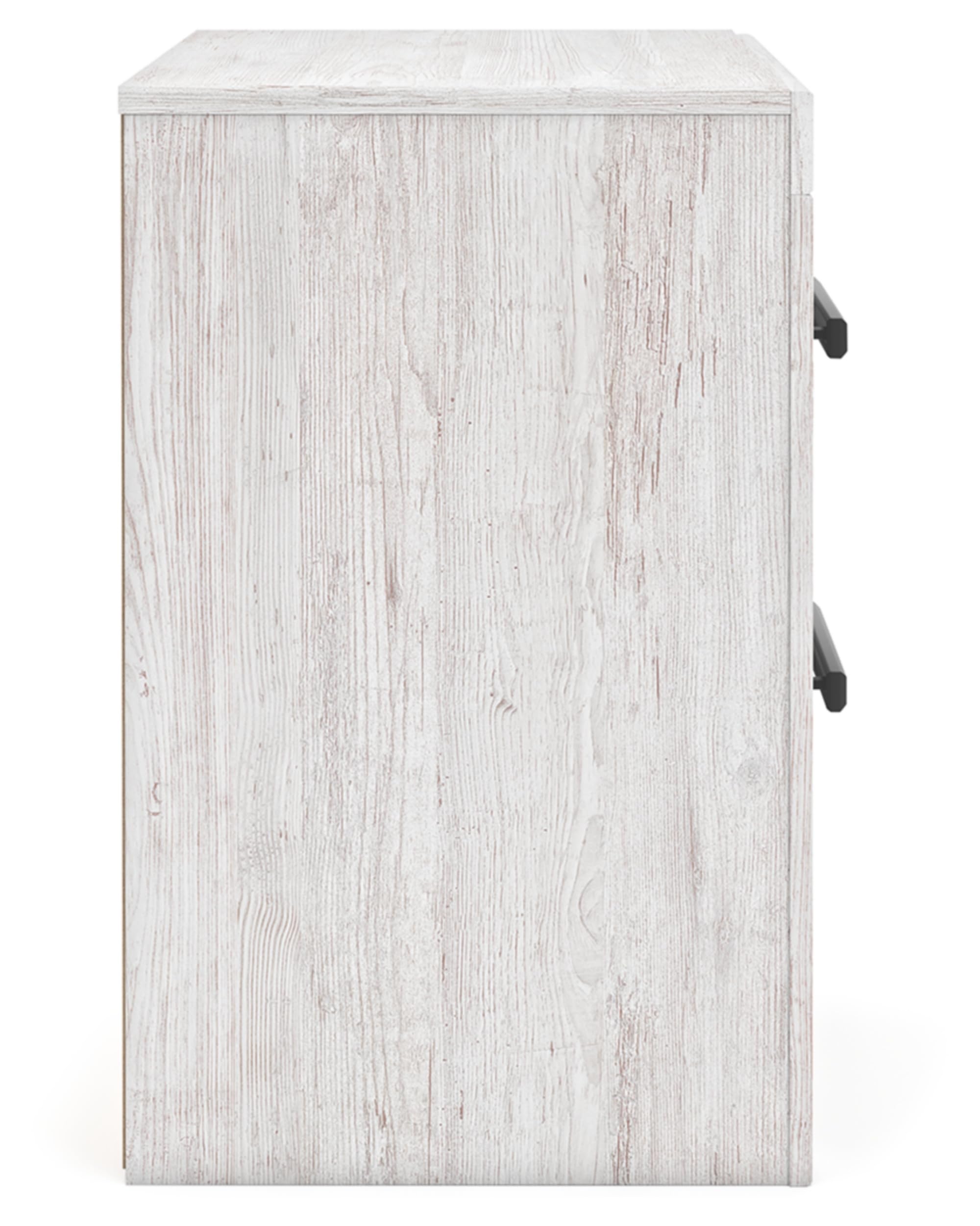 Signature Design by Ashley Wynnlow Rustic 2 Drawer Two Drawer Nightstand, 24.41" Tall, Weathered Gray Gronata