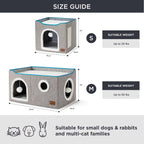 Bedsure Cat Beds for Indoor Cats - Large Cat Cave for Pet Cat House with Fluffy Ball Hanging and Scratch Pad, Foldable Cat Hideaway, 16.5x16.5x13 inches, Grey Gronata
