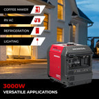 Honda EU3000iS 3000 Watt Inverter Generator, Super Quiet 120V Gas Powered Portable Generator for Camping, RV or Home Backup Power Supply, Up to 19.6 Hour Run Time (EU3000IS1AN) Gronata