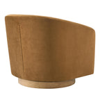 CHITA Swivel Accent Chair, Fully Assembled Fabric Barrel Armchair with FSC Certified Upholstered for Living Room, Bedroom and Office, Cream Gronata