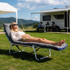 DoCred Heavy Duty Chaise Lounge Chair, Adjustable 5-Position Folding Chaise Lounge Chairs for Outside, Portable Lay Flat Beach Lounge Chair for Outdoor Sunbathing Beach Pool Lawn Camping Gronata