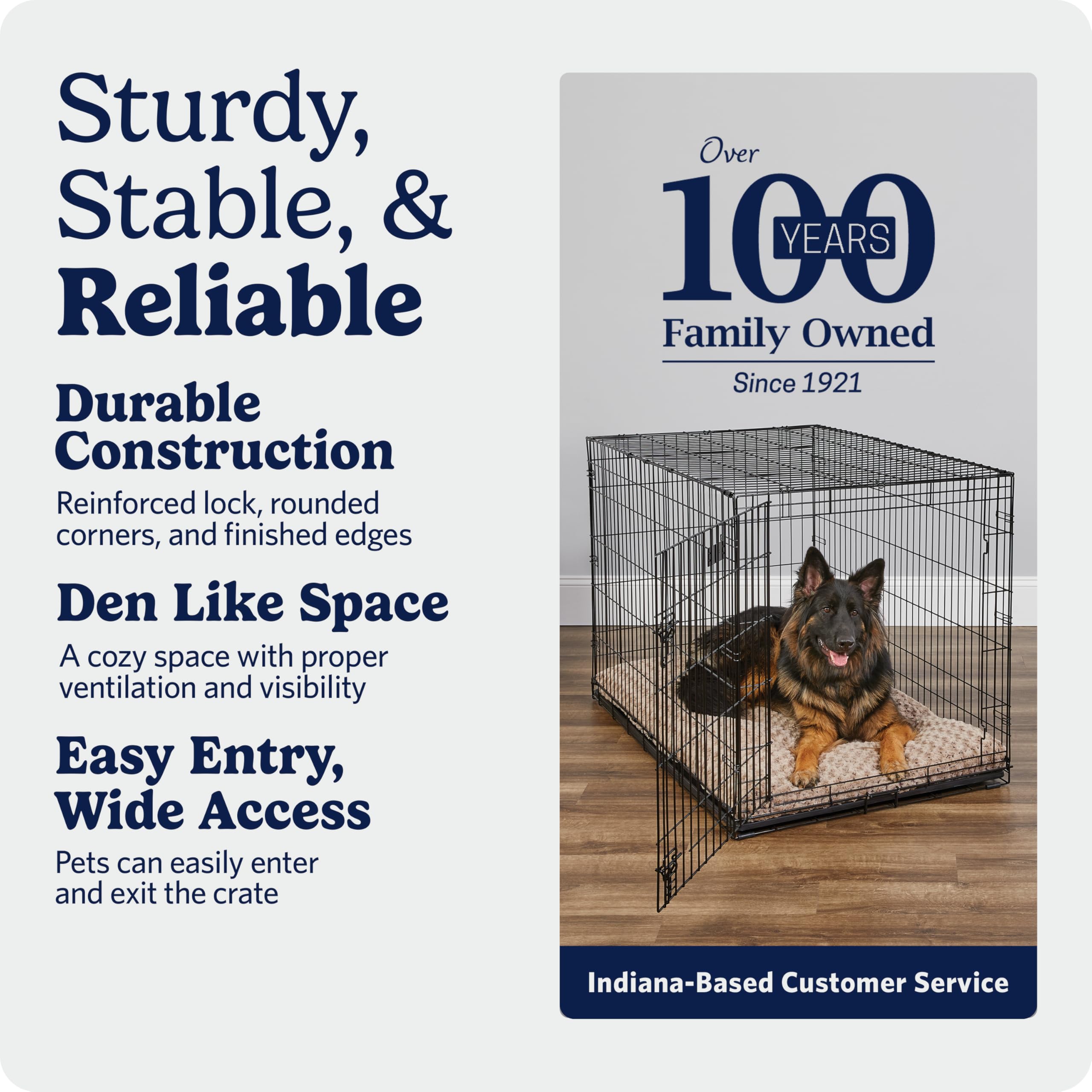 MidWest Homes for Pets 30-Inch iCrate for Medium Breeds, 21-40 lbs, Single Door Folding Dog Crate with Divider Panel, Leak-Proof Tray & Secure Latch, Portable, Durable & Easy to Assemble Gronata